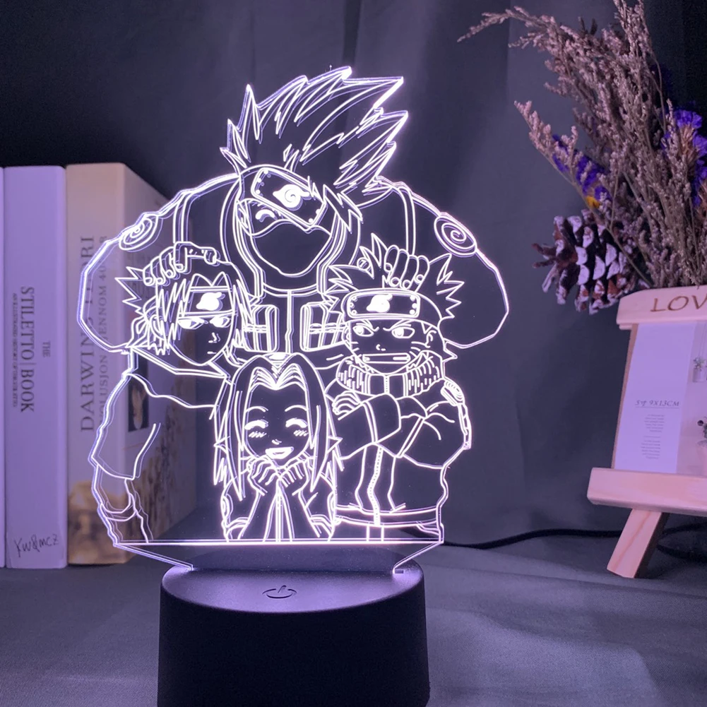 3D японский аниме персонажи СВЕТОДИОДНЫЙ Ночник светильник сенсорный пульт