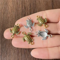 1421mm ocean series double hanging tortoise amulet connector handmade bracelet necklace jewelry making alloy accessories