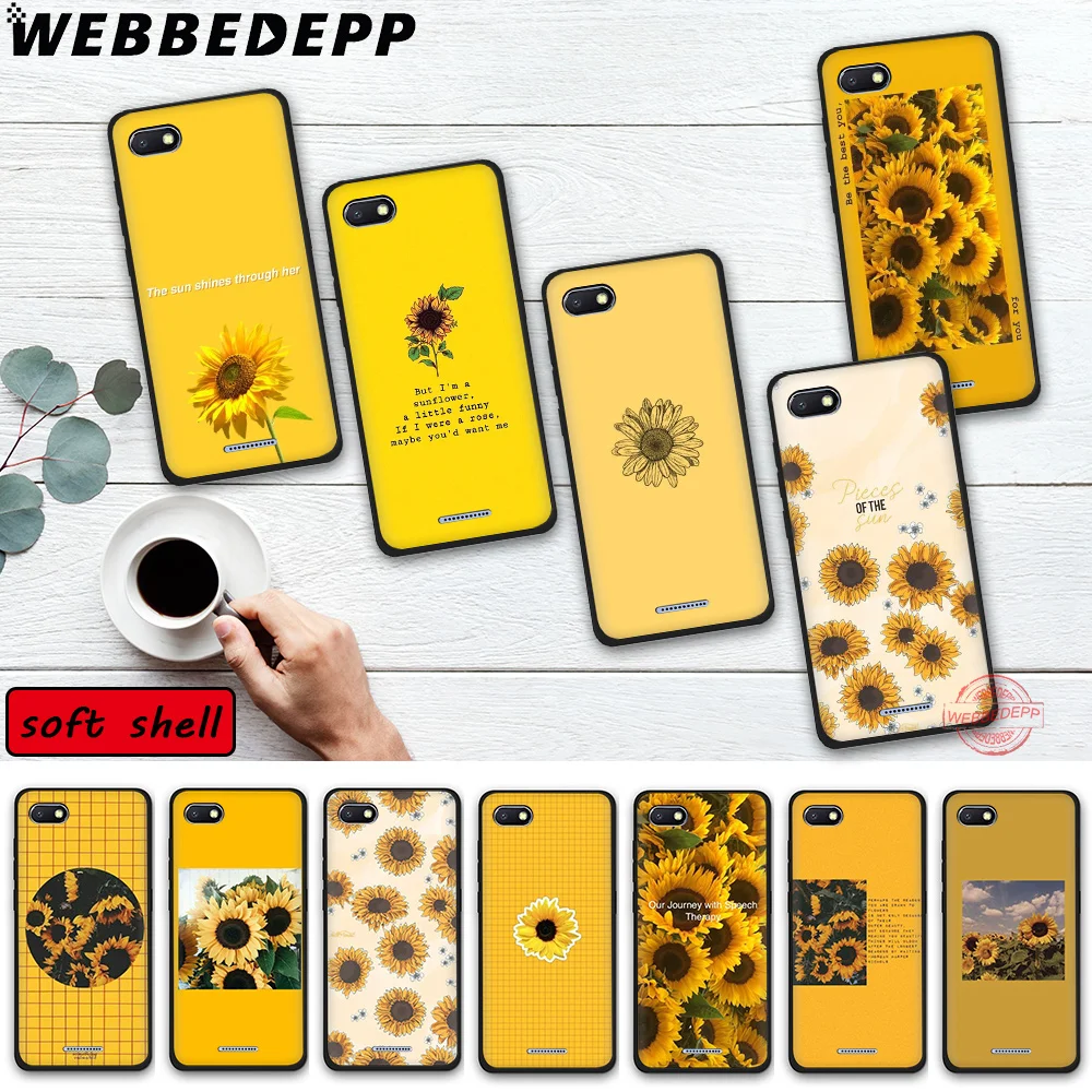 WEBBEDEPP красота желтый подсолнух мягкий анти-падение Чехол для телефона Redmi Note 9 Pro Max