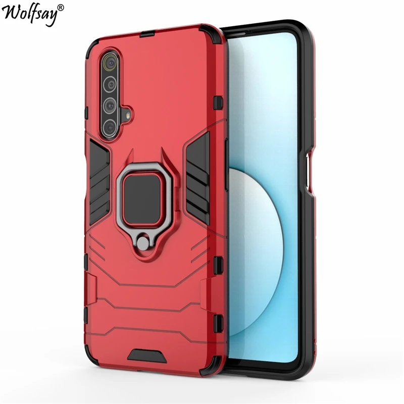 Чехол Wolfsay для OPPO Realme 5 Pro автомобильный держатель армированные Чехлы Жесткий ПК и