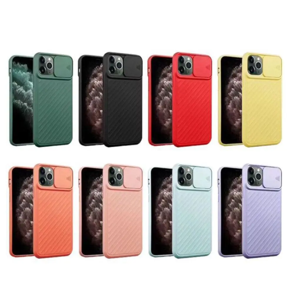 

Camera Lens Protection Phone Case For iPhone 11 12 Pro Max Mini XR XS Funda 7 8 6 Plus SE Coque Capa Push pull Anti-Skid Cover