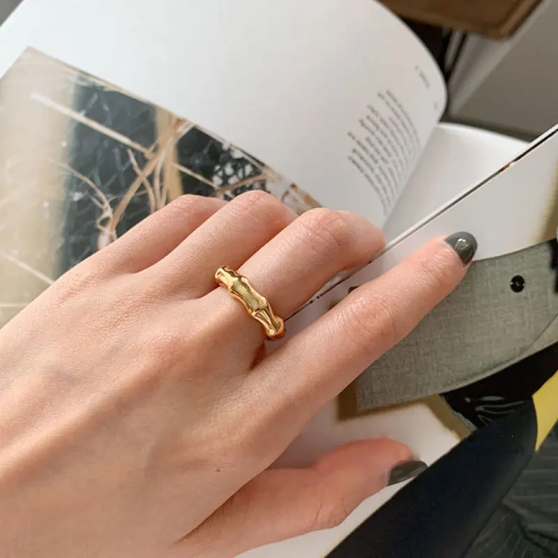 

Bamboo ring INS female fashion net red senior sense of opening adjustable ring