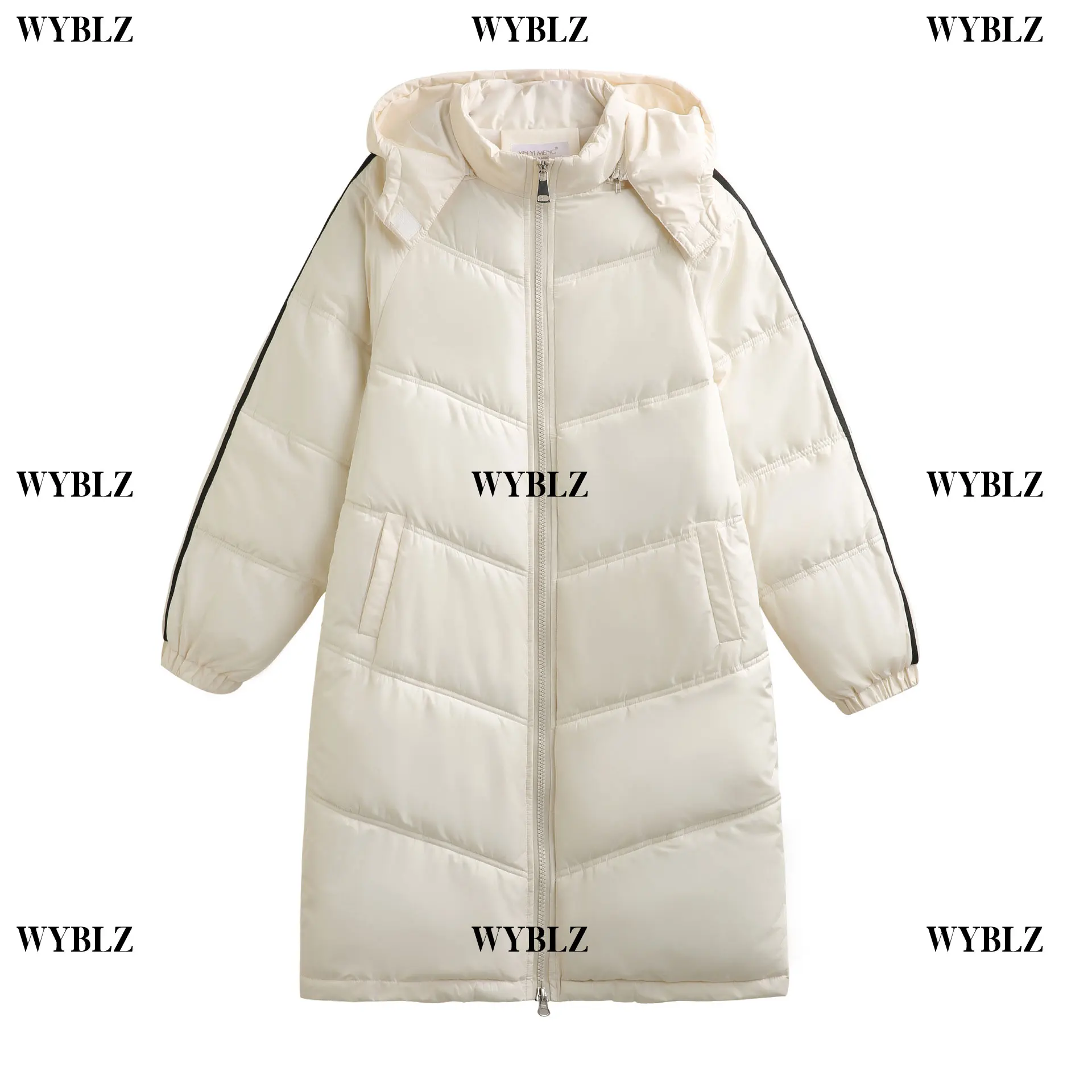 2021 Winter Down Jacket Cotton Padded Women's Korean Fashion Cotton Jacket Loose Thickened Knee Length Padded Jacket Black White