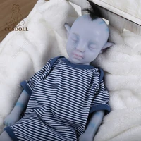 46cm blue boy doll fashion children silicone simulation newborn baby toddler full silicone hair transplantation newborn baby