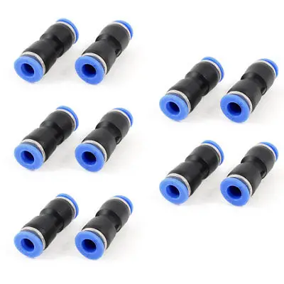 

10 x Air Pneumatic 6mm to 6mm Straight Push in Connectors Quick Fittings