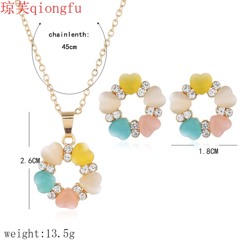 

Qiongfu Natural Color Opal Necklace Jewelry Set Children Jewelry Set wedding jewelry sets dubai jewelry sets african jewelry