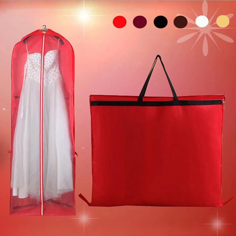 

Large For Wedding Dress Dust Cover Zipper Storage Bag Foldable Garment Clothes Case Protector Gown Dustproof Cover