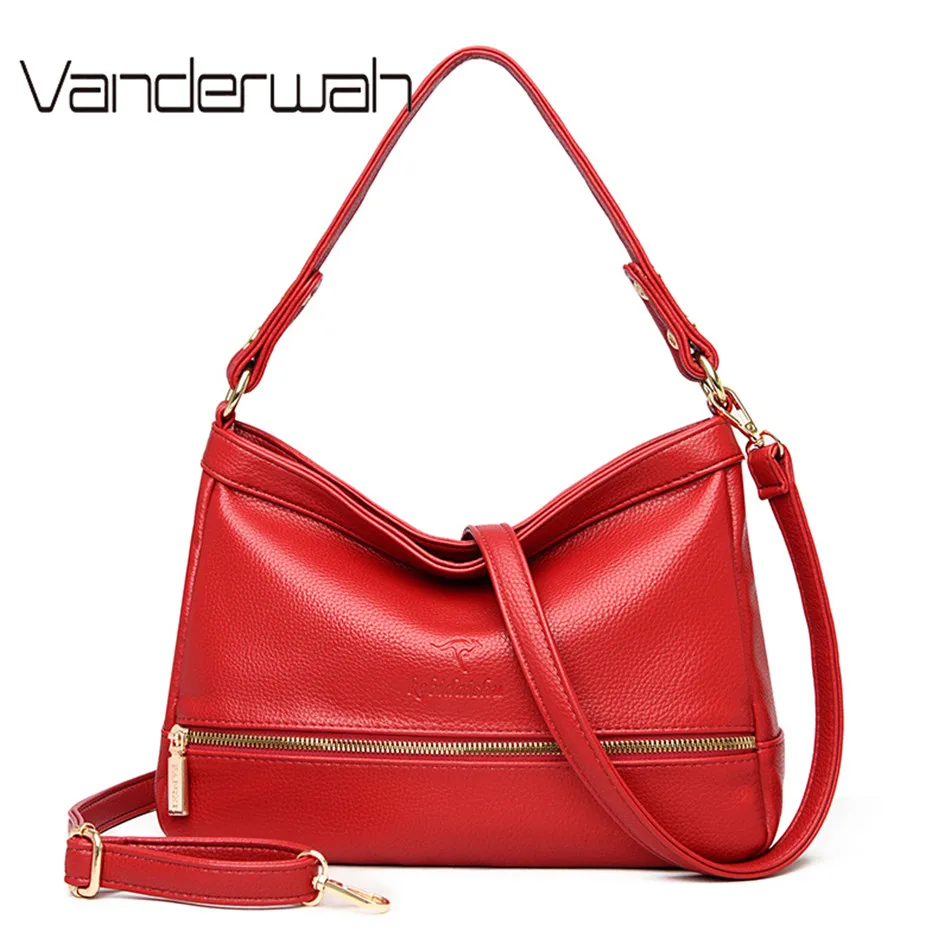 Высококачественные Женские сумки из мягкой кожи через плечо для женщин модная