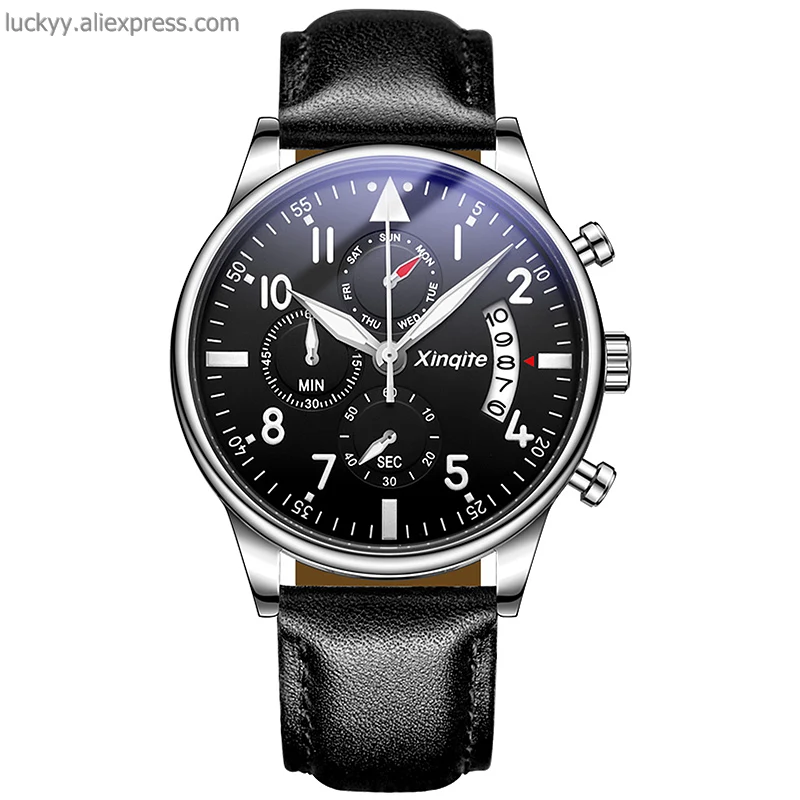 Роскошные брендовые кварцевые часы с хронографом для мужчин