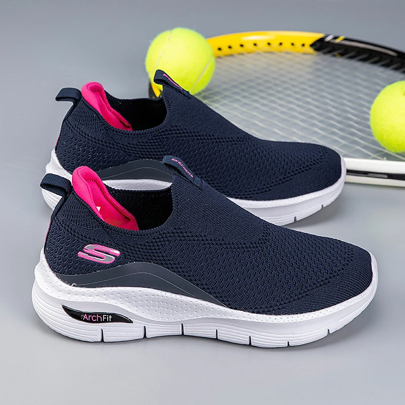 

2021 Fashion Ladies Sport Shoe Dark Blue Pink Women Sock Running Shoes Female Slip on Walking Sneakers Lightweight Jogging Shoes