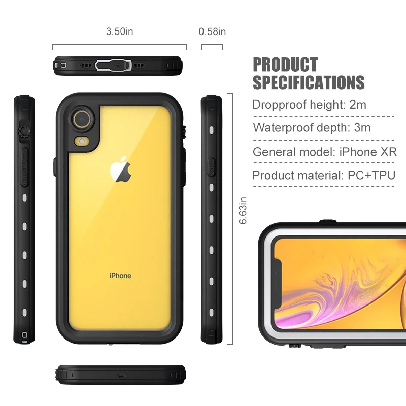 Shellbox IP68 Waterproof Phone Case For iPhone 11 Pro Max XR XS 6S 8 7 Plus Shockproof Soft TPU Silicone Underwater Cover | Мобильные