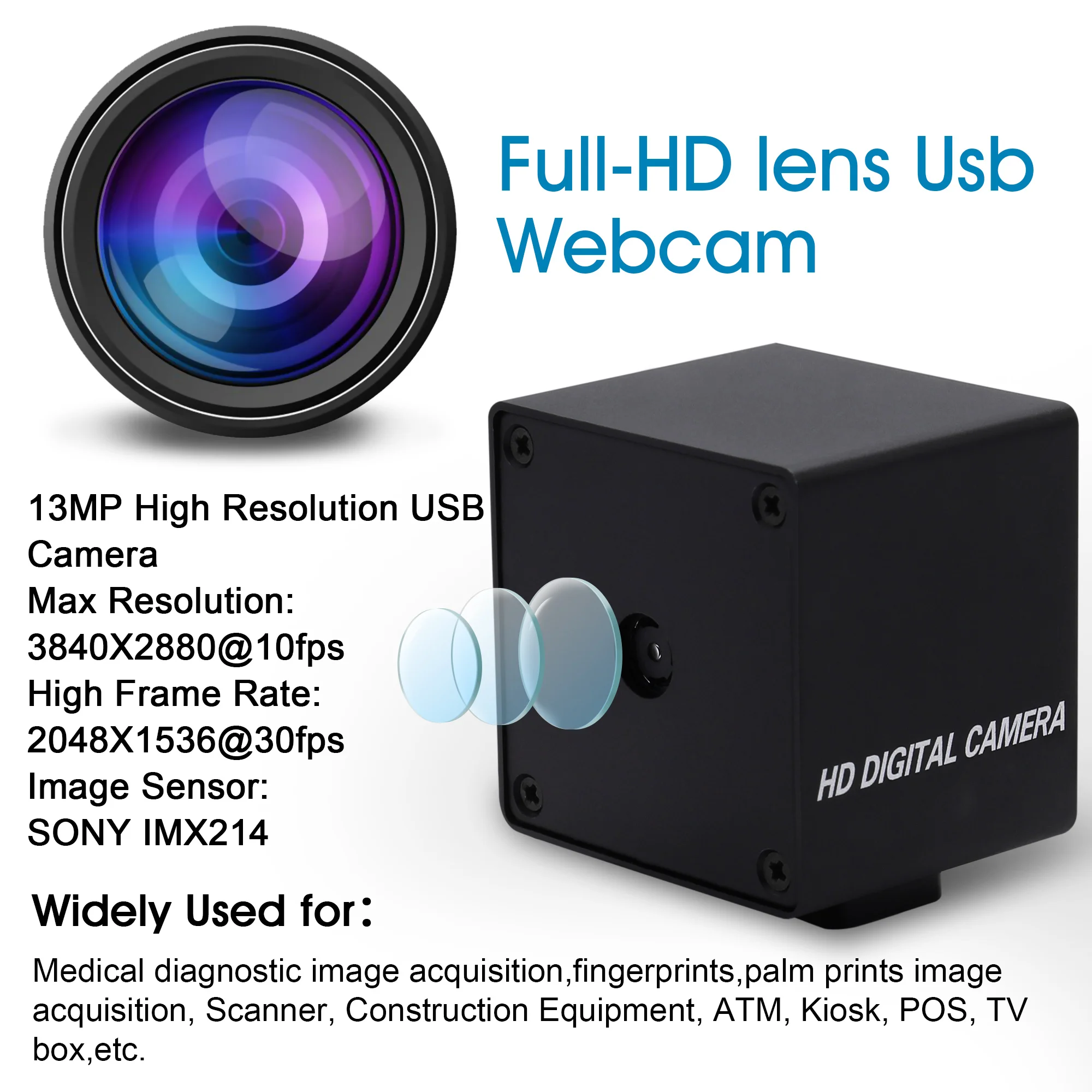 USB камера с автофокусом 13 мегапиксельная высоким разрешением USB2.0 SONY IMX214 цветная