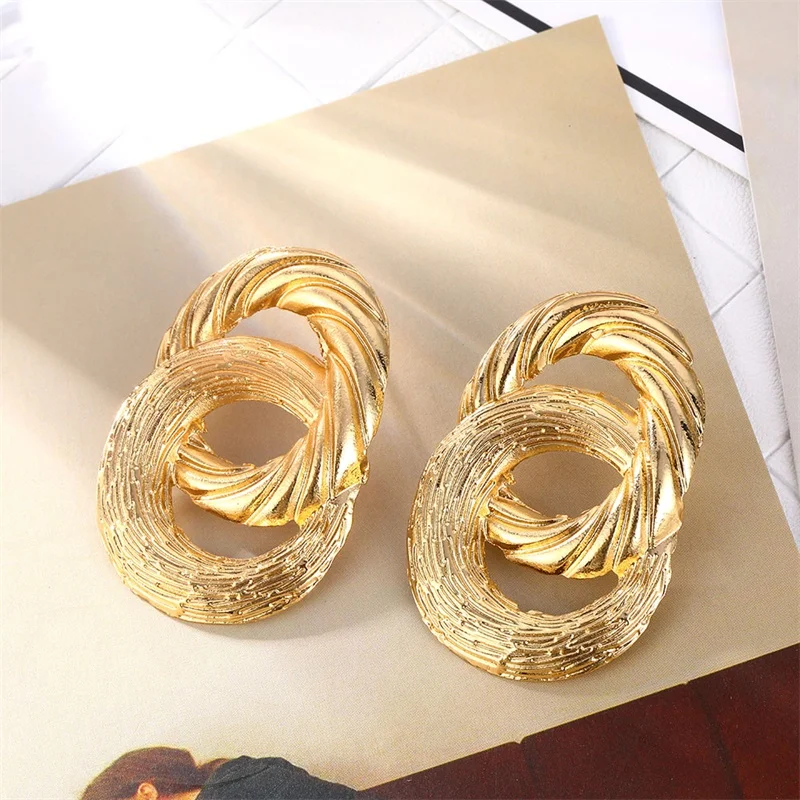 Винтажные висячие серьги подвески для женщин геометрические металлические