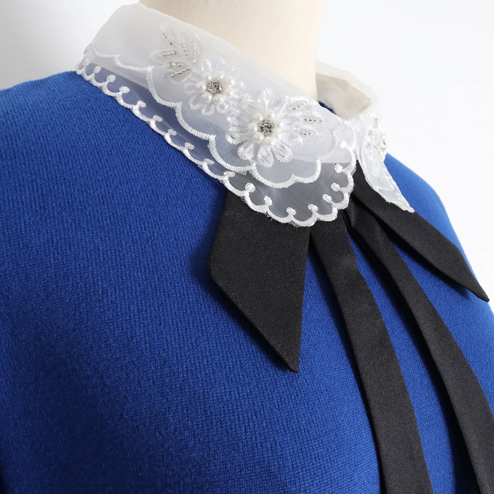 Женская трикотажная футболка облегающий кружевной джемпер с вышивкой на