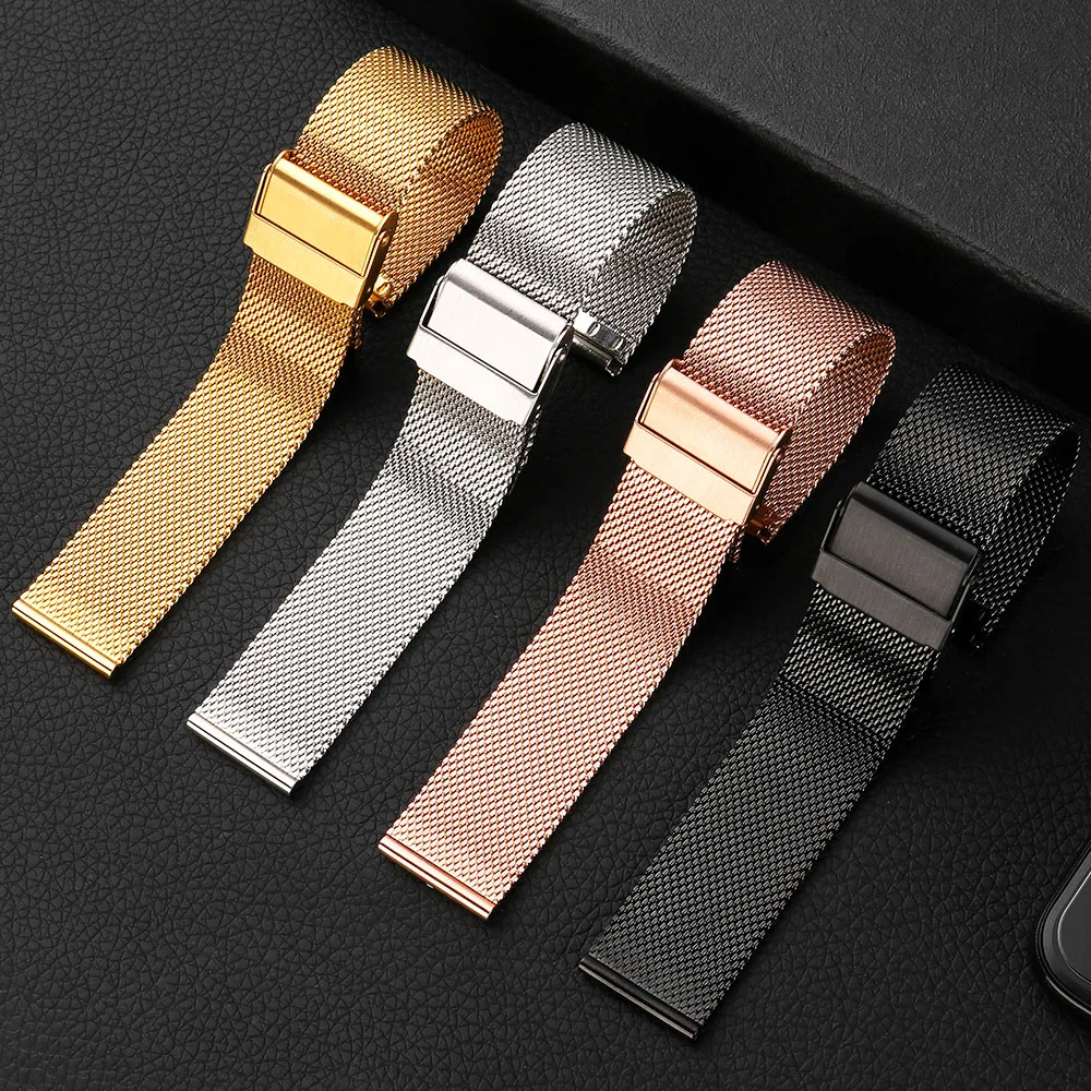 Миланская Нержавеющая сталь ремешок для часов применяется to18mm 20 мм iwatch ремешок 22 мм спортивные часы pulseira настольные аксессуары