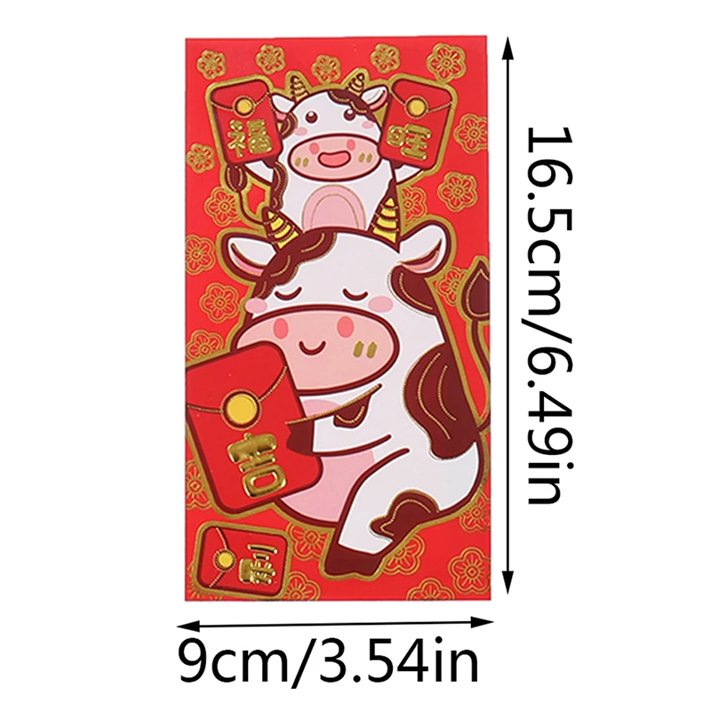 

6pcs/set Creative Chinese Red Envelope 2021 New Year Spring Festival Gift Envelope