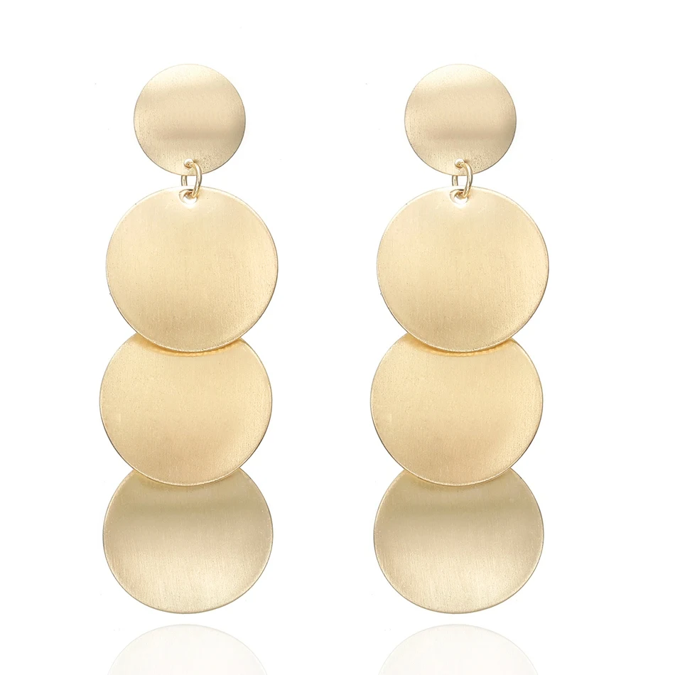 Match-Right Trendy Earrings for Women Geometric/Long/Big/Korean/Gold/Silver/Round/Drop Earrings Fashion Jewelry female yjz8150 - Окраска металла: yjz8150-6