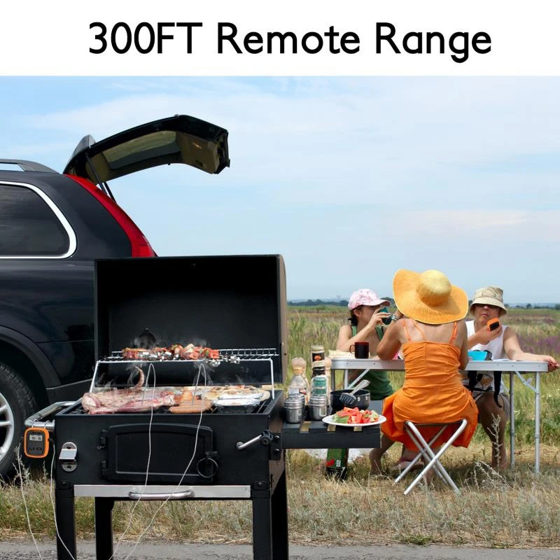 

Wireless Remote Digital Fast Instant Read Meat Cooking Food Thermometer with 2 Probe,Smoker Grill Oven BBQ Kitchen Tools
