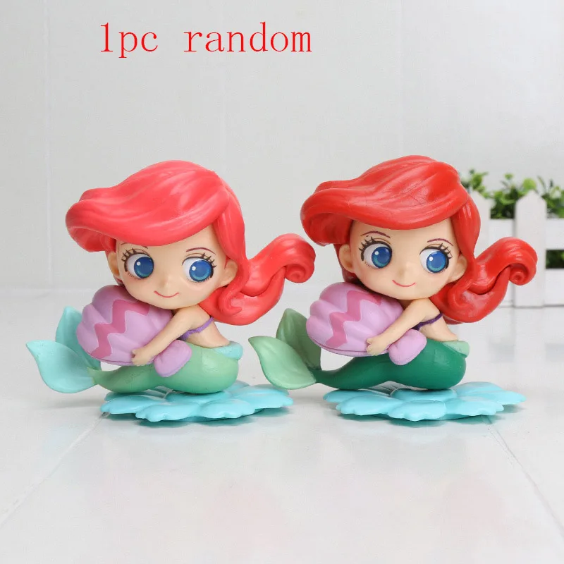 3267 8cm blue base Q версия принцесса Мулан Q Posket ПВХ Фигурки игрушки куклы Коллекция игрушек для детей - Цвет: 3267 8cm blue base