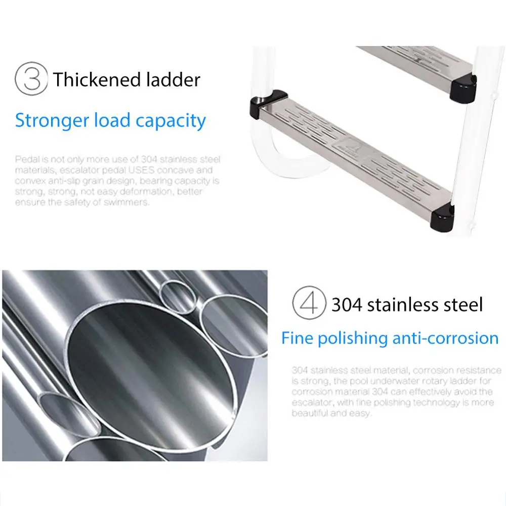 Эскалаторная педаль для бассейна из нержавеющей стали 304 подводная ступенчатая