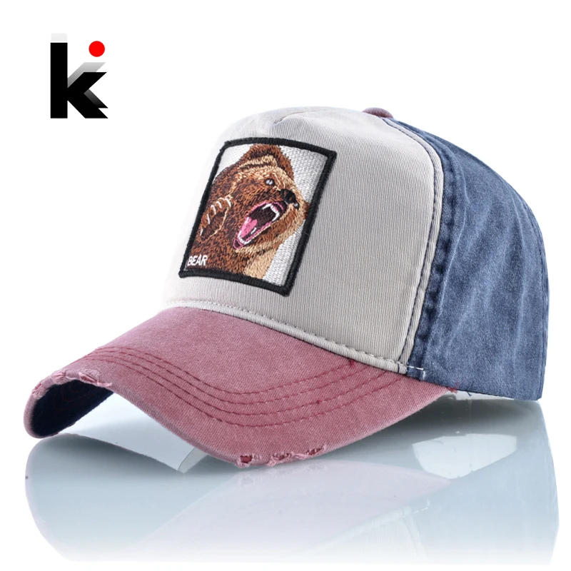 Летняя бейсбольная кепка для мужчин и женщин бейсболки модная вышитая животная