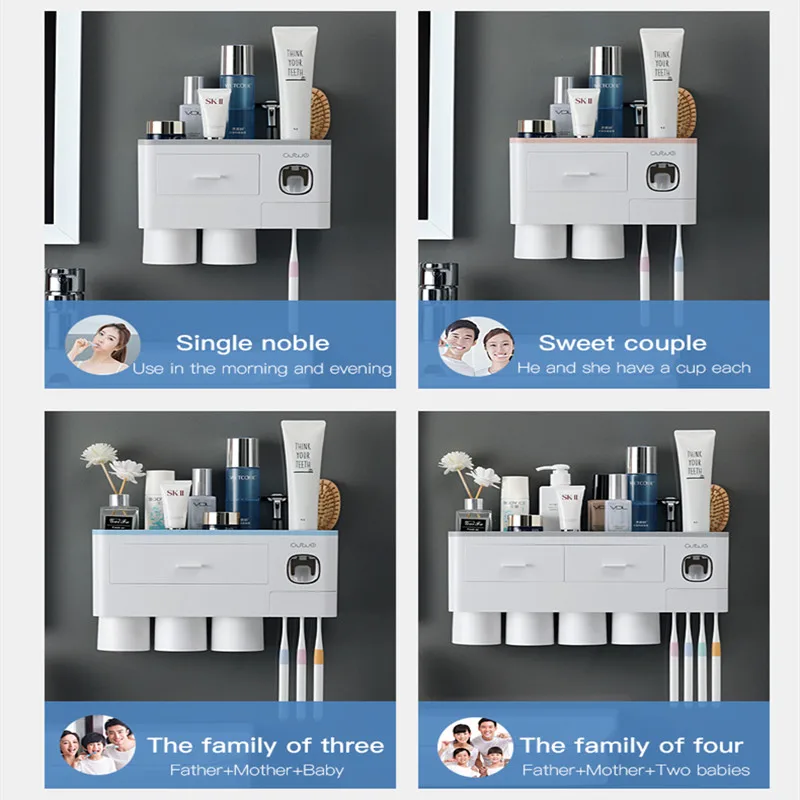 3 Цвет аксессуары для ванной комнаты держатель зубной щетки Автоматический
