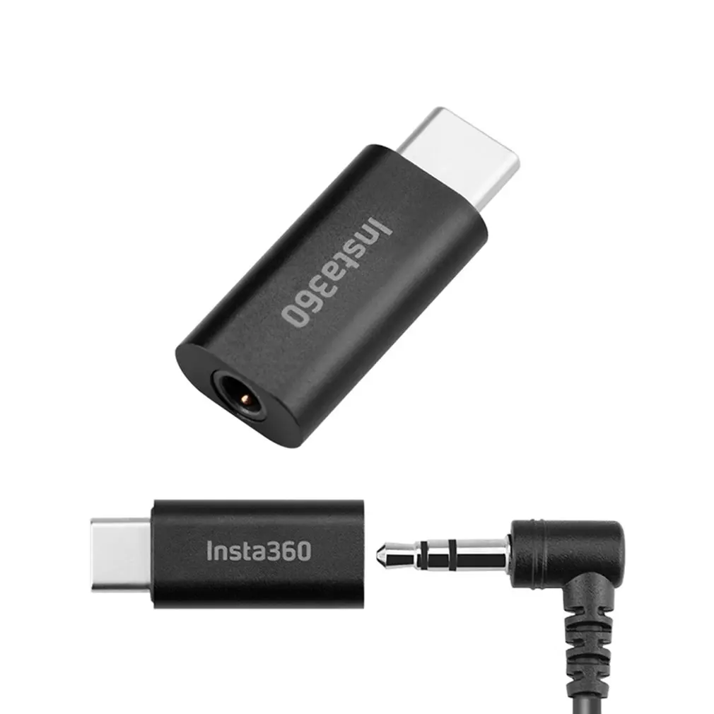 Оригинальный адаптер + микрофон для Insta360 One R 3 5 мм Trs конверсионный порт аудио 2шт