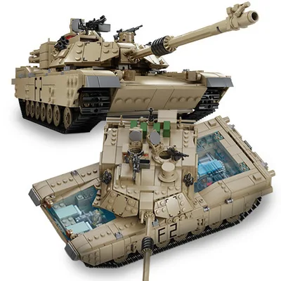 LegoINGlys/1507 шт. набор из 2 моделей в стиле милитари M1A2 ABRAMS MBT 1 строительные блоки