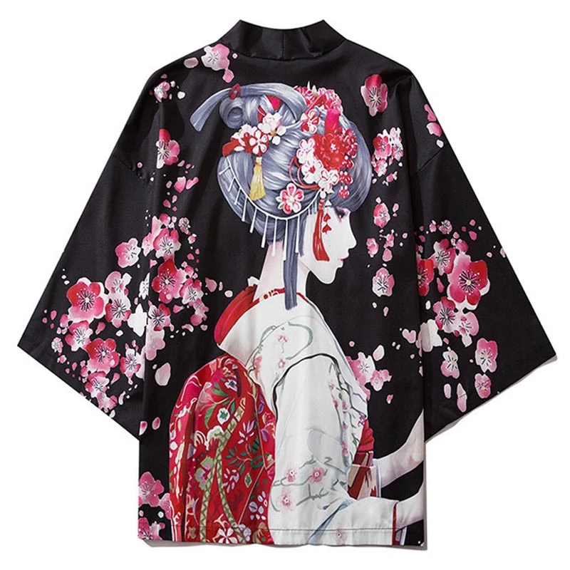 

2020 Summer Kimono Tradicional Printing Cloak Shirt Yukata Pajama Japanese Clothing Asian Clothes Cardigan Kimonos Mujer Geisha