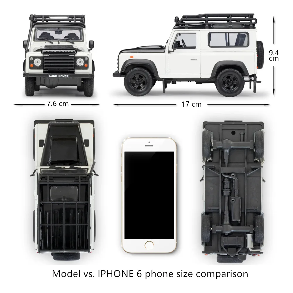 WELLY 1:24 Land Rover Defender Aurora Зеленый Спортивный Автомобиль Моделирование сплава модель