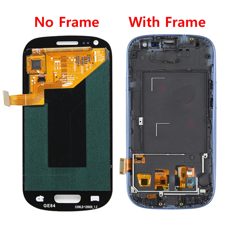 ЖК дисплей TFT с регулируемой яркостью для Repari Samsung GALAXY S3 I9300 рамкой и дигитайзером