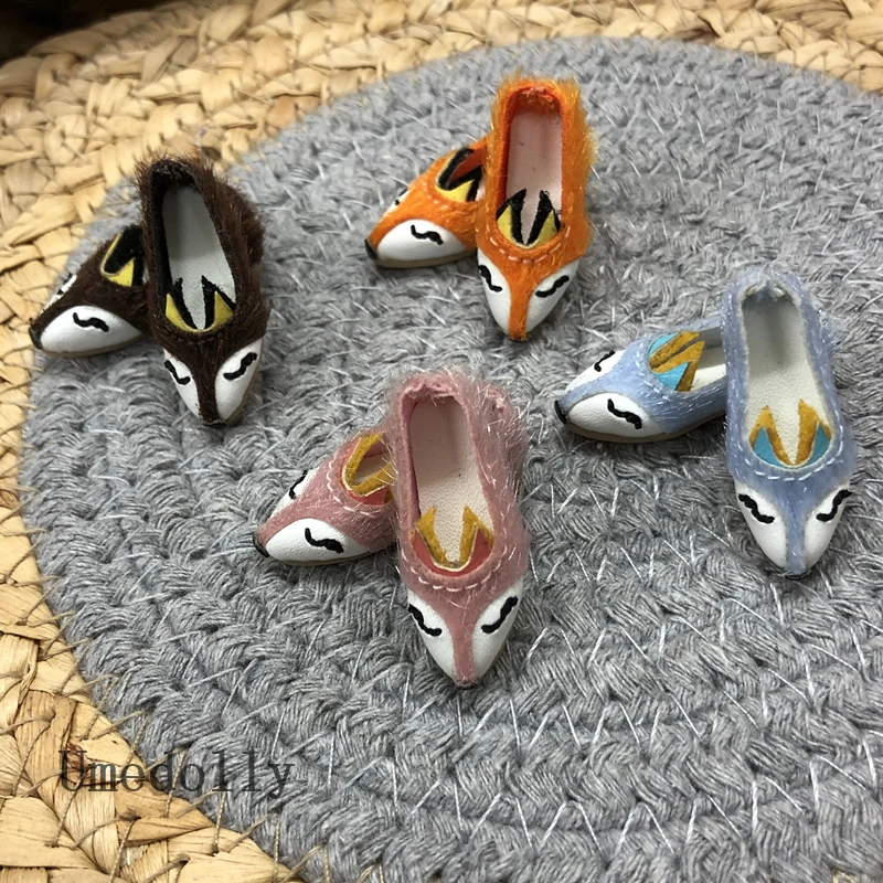 1 пара 3 см модные туфли из лисьего меха для 1/6 Blyth Holala Azone Momoko кукла обувь на плоской