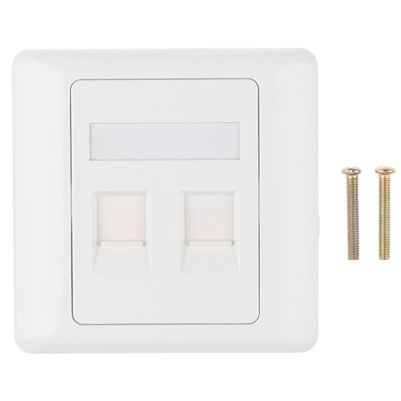 

86 Type Computer Socket Panel RJ45 Cable Interface Outlet Wall Socket 2 Ports Easy To Install Electrical Equipment
