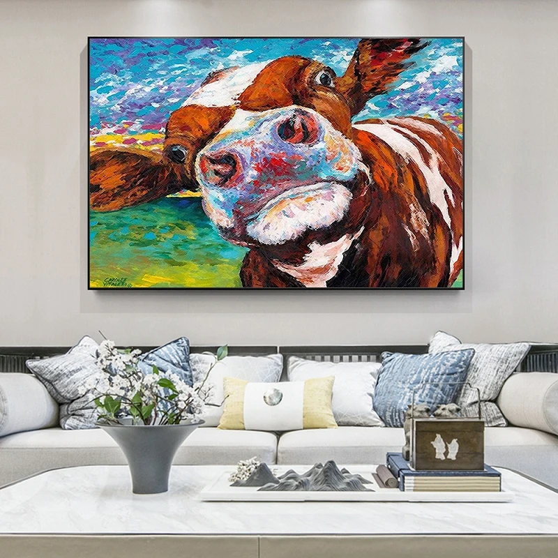 Настенная картина Корова с животными | Дом и сад