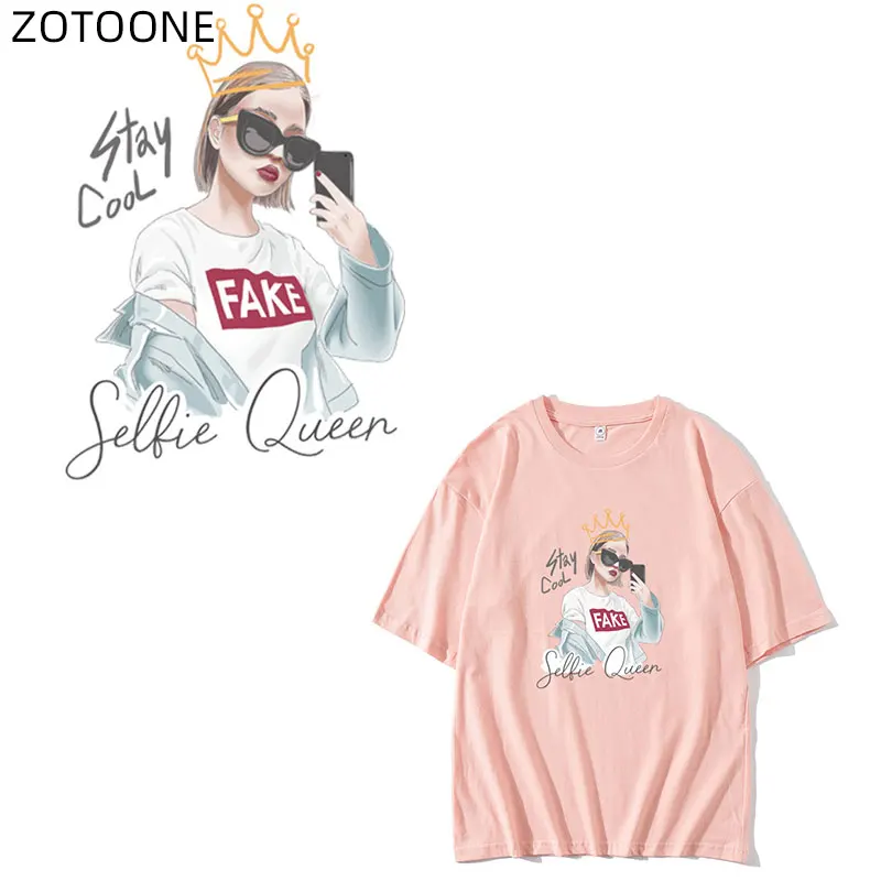 Модная нашивка ZOTOONE с надписью Queen для девушек помощью утюга летняя стильная