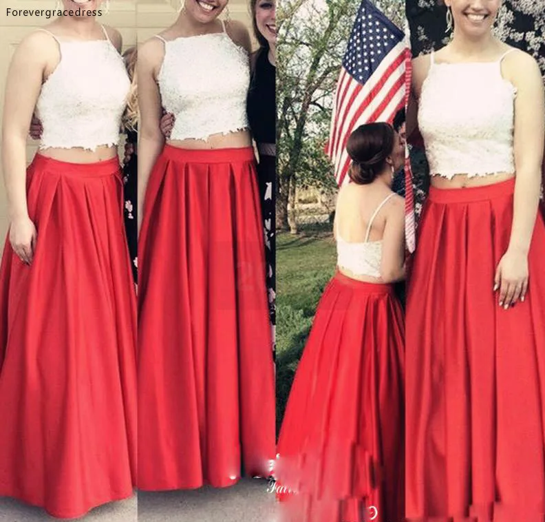 2019 Недорогое Платье подружки невесты из 2 частей кружевной топ на тонких