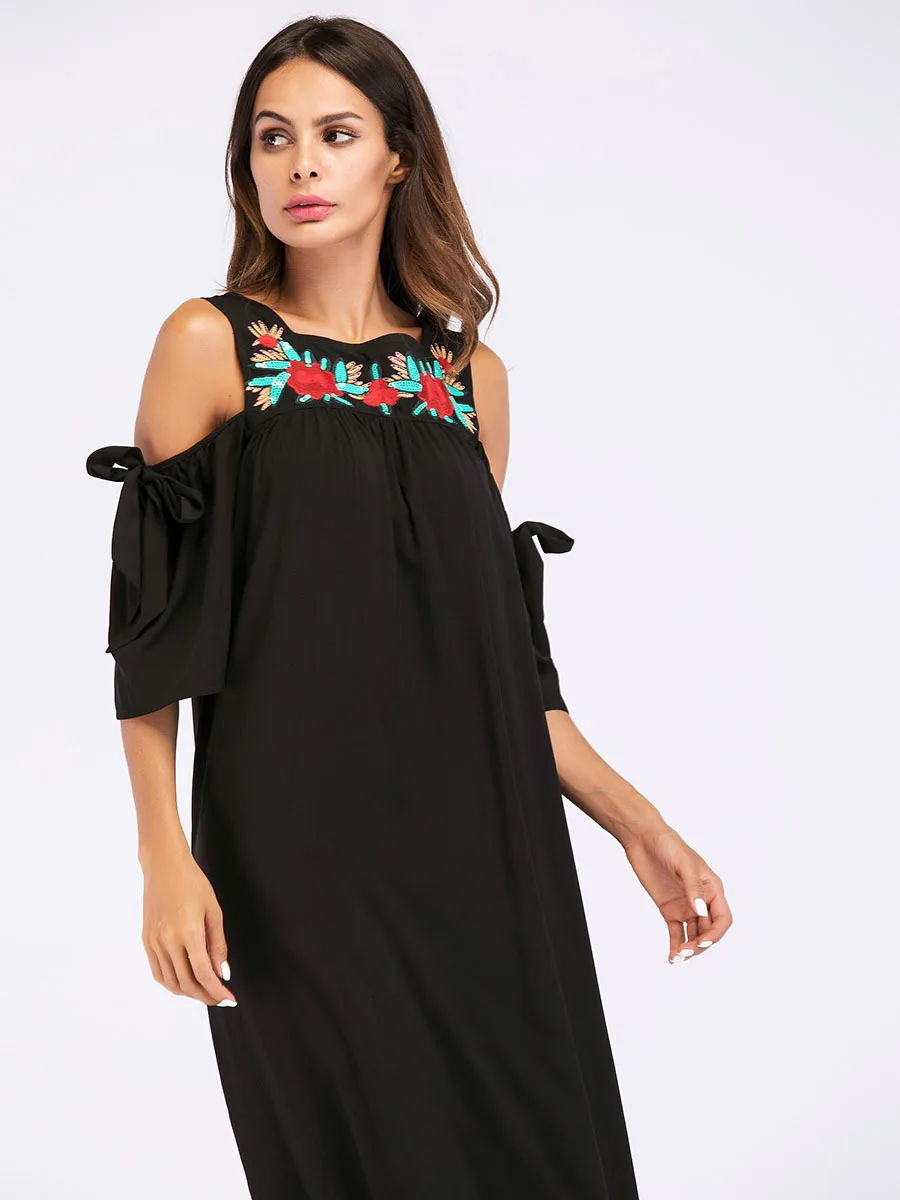 Мусульманское хлопковое марокканское платье-кафетан юбка с блестками и вышивкой