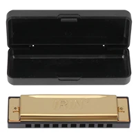 1 pc portable 10 hole 20 tone brass metal musical instrument small harmonica