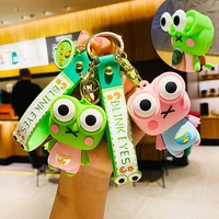 big eyed frog key keychain ring chain car mobile phone lether bag pendant cute ornament gift men and women accessories wholesale