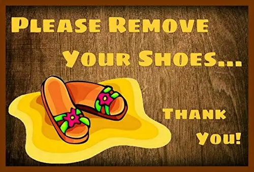 

Please Remove Shoes Hawaii! Metal Sign 8x12 Sandals Flip Flops