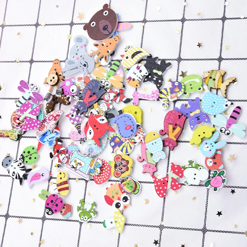 50 шт. деревянные пуговицы для шитья одежды 5-30 мм | Дом и сад