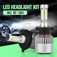 1Pc H4 H7 H11 COB Car LED Headlight Bulbs Hi-Lo Beam 36W 16000LM 6000K Auto Headlamp Led Car Light 12V Car Styling Bright