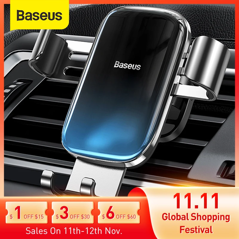 

Baseus Gravity Car Phone Holder for Samsung Universal Car Air Cent Vent Mount Smartphone Metal Car Charging Stand Phone Holder