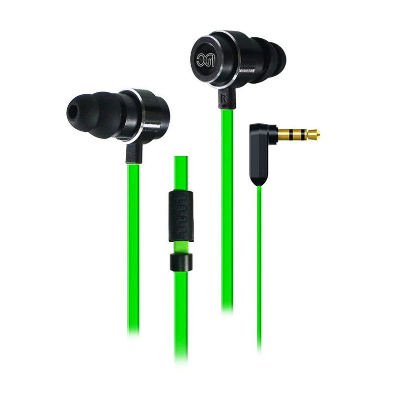 

Brand Earbuds Headphones Deep Bass Aluminum Frame Green Flat Wired Earphones 3.5mm Jack In-Ear Headphone for mp3 mp4 Phones iPad