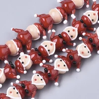 about 25pcsstrand handmade lampwork santa claus beads for jewelry making diy bracelet necklace crafts supplies christmas gift