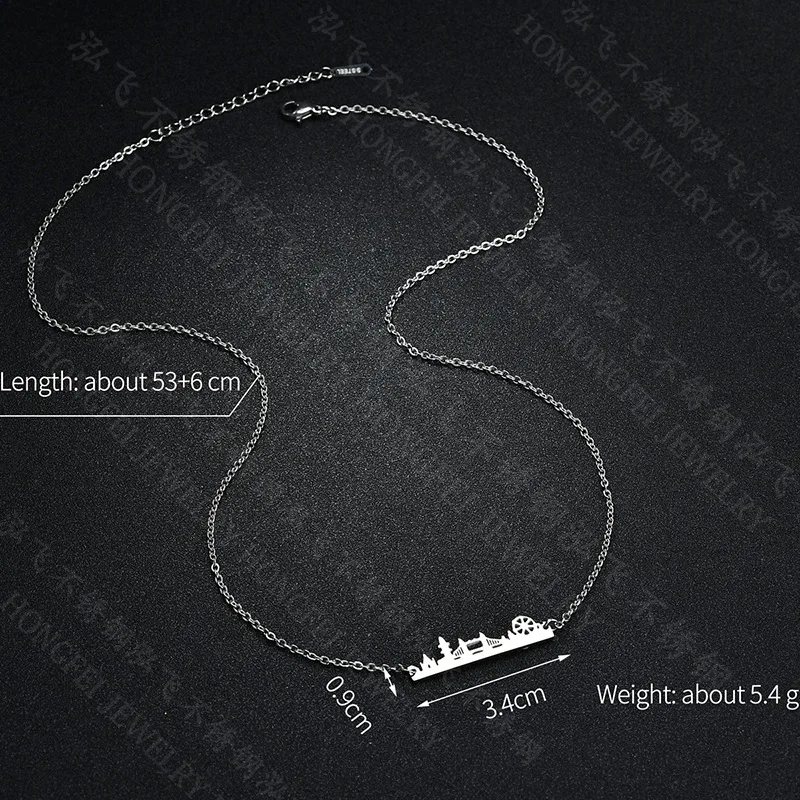 Модное ожерелье из нержавеющей стали в стиле архитектуры Лондонский мост пейзаж