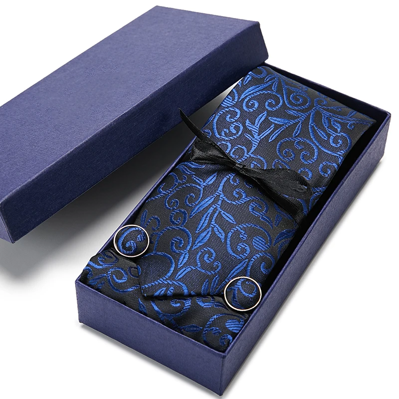 Классический тканый мужской галстук темно синий клетчатый платок 3 &quot 100% шелк