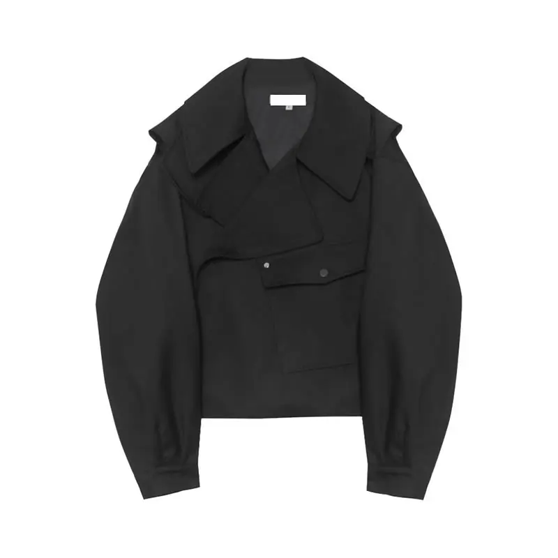 

XITAO Vintage Casual Jacket Women Belt Trendy Fashion New Style Turn Down Collar Long Sleeve Pocket Button Loose Coat ZXR1641