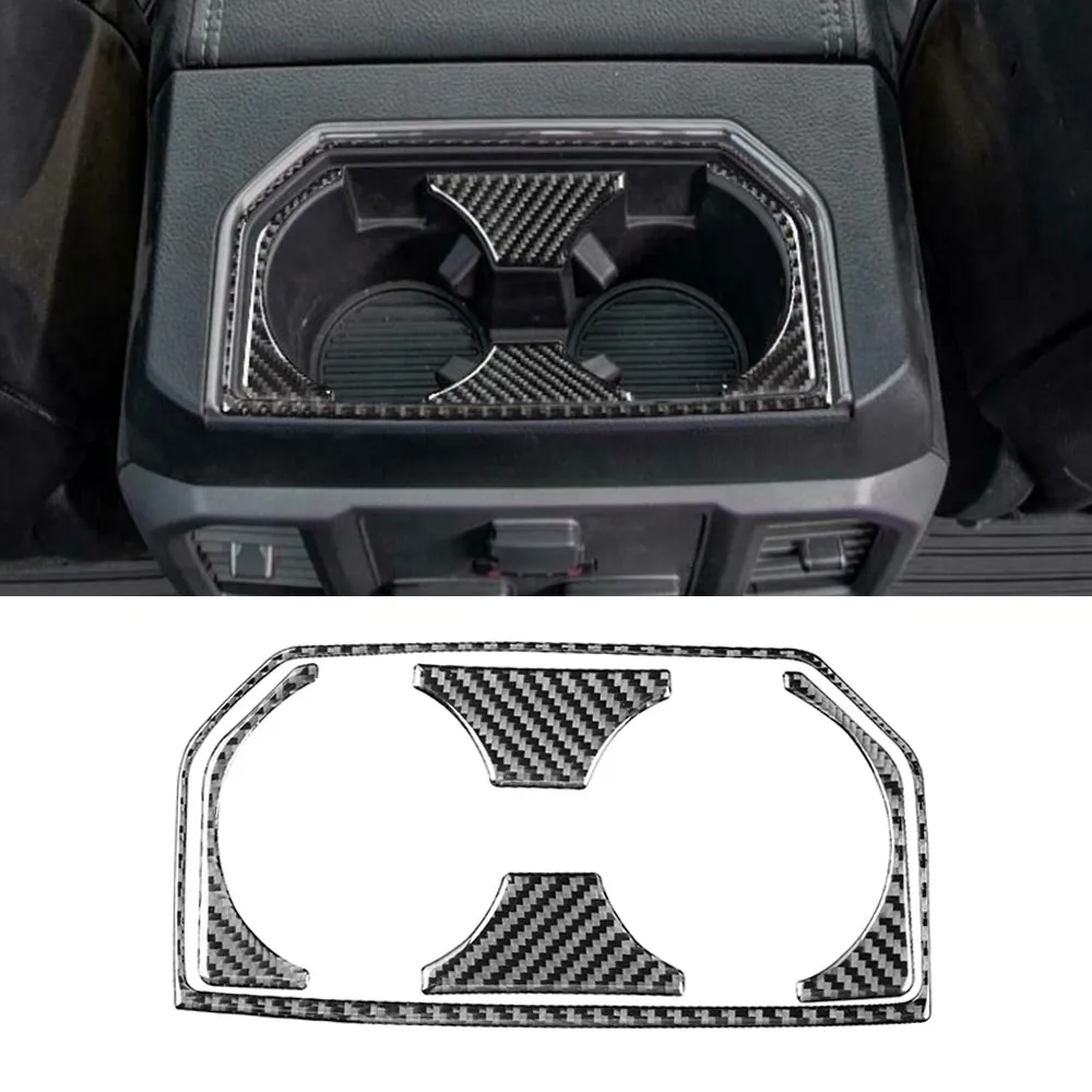 

Carbon Fiber Front Rear Water Cup Decoration Cover Trim Sticker For For Ford F150 F-150 2015-2020 Auto Parts