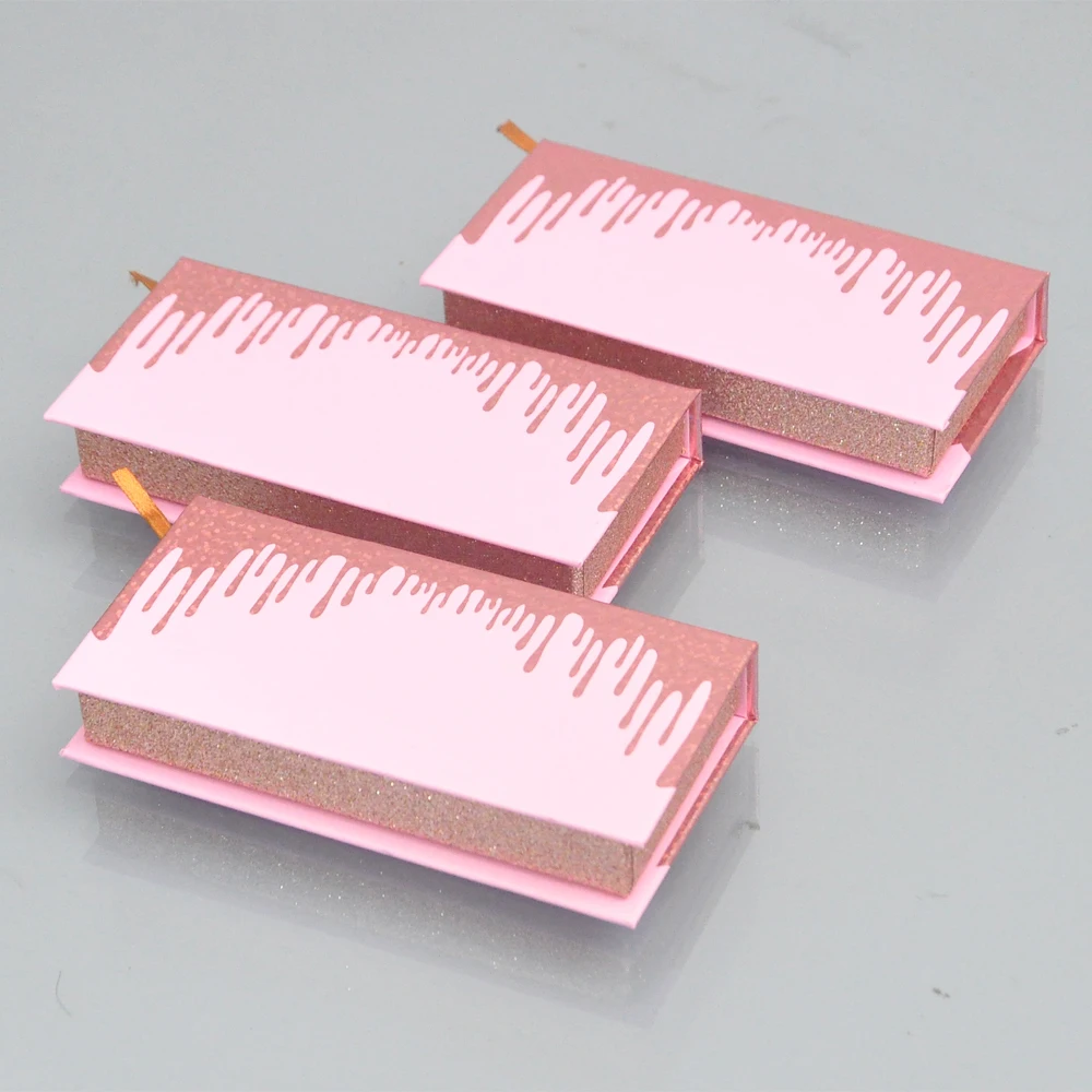 

10/pack Wholesale eyelash packaging box lash boxes package custom rectangle magnetic deep pink mink lashes makeup case vendors